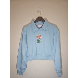 Nickelodeon‎ Juniors Rugrats Chuckie Finster Embroidered Crop Hoodie New Medium